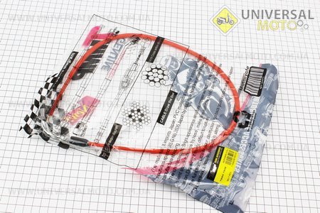 Трос газу ЧЕРВОНИЙ (трос 86см; кожух 76см). TMMP (Запчастини на скутер Viper Alpha / UM3192-V02)