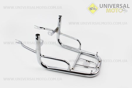 Багажник задний + подножки " Хром " + откидная грузовая боковая платформа (лев, прав.), комплект. Китай (Мопед Alpha / UM3192-V12)