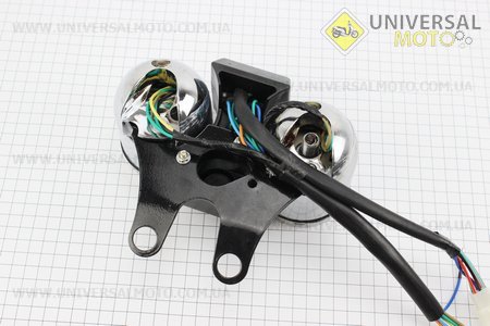 Спидометр в сборе "двойной" 80 км/ч, без тахометра (узкое крепление) " КОМПАКТ". Китай (Мопед Alpha / UM3192-V21)