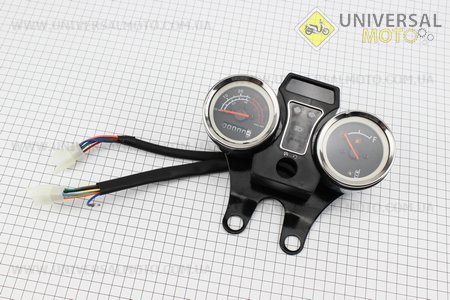 Спидометр в сборе "двойной" 80 км/ч, без тахометра (узкое крепление) " КОМПАКТ". Китай (Мопед Alpha / UM3192-V21)