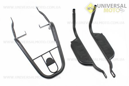 Багажник задній + підніжки комплект "ЧОРНИЙ". Китай (Запчастини на скутер Viper Alpha / UM3192-V72)