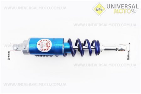 Амортизатор задній JH / CB / CG - 340мм * d 61 мм (втулка 10;12мм / втулка 10;12мм) газовий регульов, синій. TATA (Запчастини на мотоцикл / UM3193-V24)