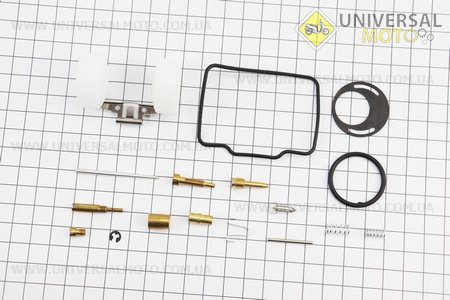 Ремонтний комплект карбюратора 110-125cc, 16деталей і поплавок. Scorpion (Запчастини на скутер Viper Alpha / UM3193-V26)