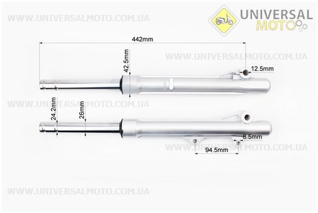 Амортизатор передний левая, правая комплект 442мм. Китай (Мопед Viper Active / UM3200-V02)