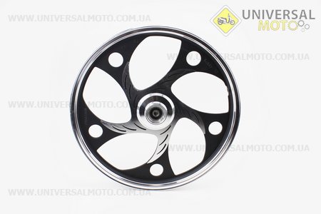 Диск передній литий 1,4-17" ACTIVE "хвиля", чорний "під дискове гальмо" (вісь 12мм). Китай (Запчастини для мопеда Дельта / UM3200-V15)