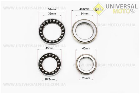 Підшипник керма комплект, тип 1. Китай (Запчастини на скутер Viper Active / UM3200-V84)