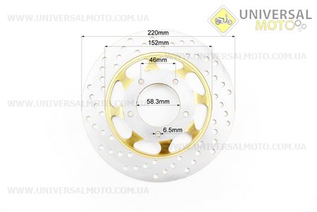 Диск гальмівний передній, ЖОВТИЙ. Китай (Запчастини на скутер Viper Active / UM3201-V22)