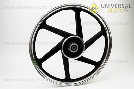 Диск задний литой 1,6-17" Alpha/Active "лучи", черный. Китай (Мопед Viper Delta / UM3201-V62)