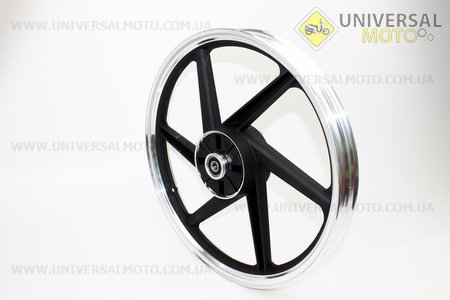 Диск задний литой 1,6-17" Alpha/Active "лучи", черный. Китай (Мопед Viper Delta / UM3201-V62)