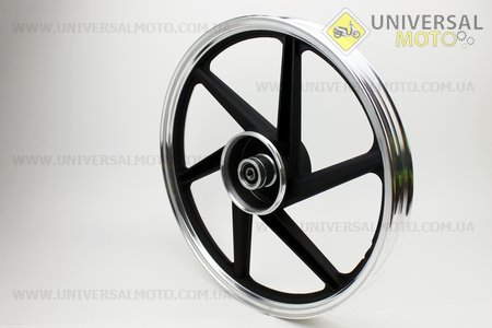 Диск задний литой 1,6-17" Alpha/Active "лучи", черный. Китай (Мопед Viper Delta / UM3201-V62)