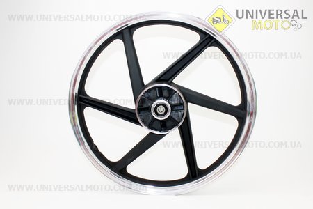 Диск задний литой 1,6-17" Alpha/Active "лучи", черный. Китай (Мопед Viper Delta / UM3201-V62)