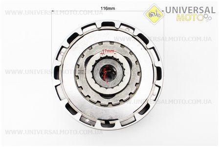 Зчеплення трьохдискове в зборі (кошик) Active 110см.куб. - "автомат" + 5 деталей. Китай (Запчастини для мопеда Дельта / UM3202-V02)