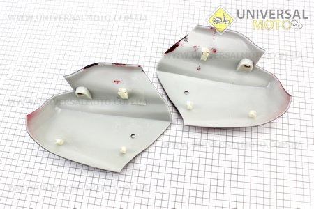 пластик - вставки переднего крыла левая, прав, комплект 2 штуки, бордовий, Тип №2. Китай (Мопед Active / UM3203-V10)