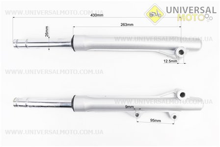 Амортизатор передній (пір'я), лівий, правий. комплект 430мм. TATA (Запчастини на скутер Viper Active / UM3203-V46)