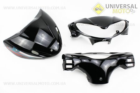 пластик - ПОВНИЙ комплект - 19 деталей, чорний. Китай (Запчастини на скутер Viper Active / UM3203-V58)