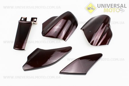 пластик - ПОВНИЙ комплект - 19 деталей, бордовий. Китай (Запчастини на скутер Viper Active / UM3203-V59)