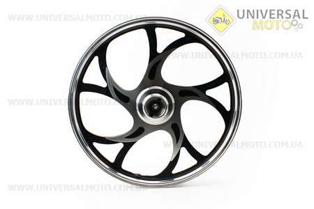 Диск передній литий 1,4-17 "ACTIVE" хвиля ", чорний" під дискові гальма "(вісь 12мм), тип 1. Китай (Запчастини на скутер Viper Active / UM3203-V84)