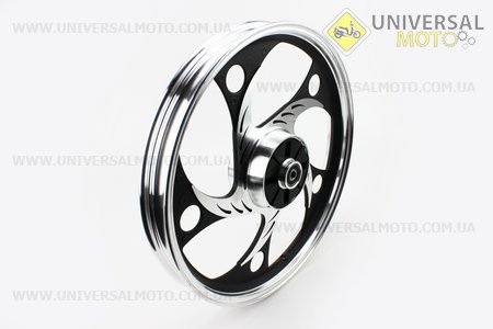 Диск задній литий 1,6-17" ALPHA/ACTIVE "хвиля", чорний (вісь 12мм). TATA (Запчастини на скутер Viper Active / UM3204-V31)