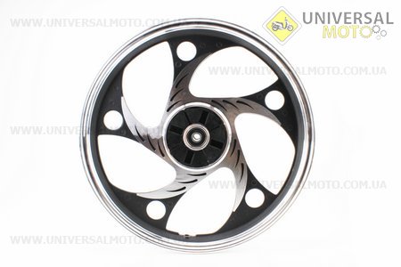 Диск задній литий 1,6-17" ALPHA/ACTIVE "хвиля", чорний (вісь 12мм). TATA (Запчастини на скутер Viper Active / UM3204-V31)