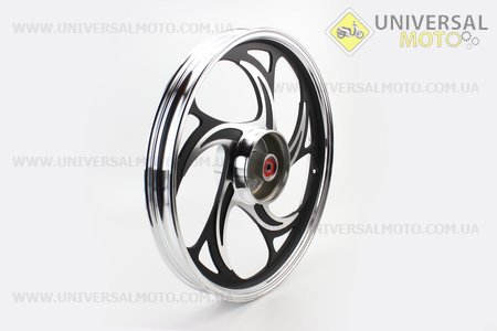 Диск задній литий 1,6-17" ALPHA/ACTIVE "хвиля", чорний (вісь 12мм), тип 2.1. Китай (Запчастини на скутер Viper Active / UM3204-V47)