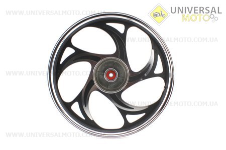 Диск задній литий 1,6-17" ALPHA/ACTIVE "хвиля", чорний (вісь 12мм), тип 2.1. Китай (Запчастини на скутер Viper Active / UM3204-V47)