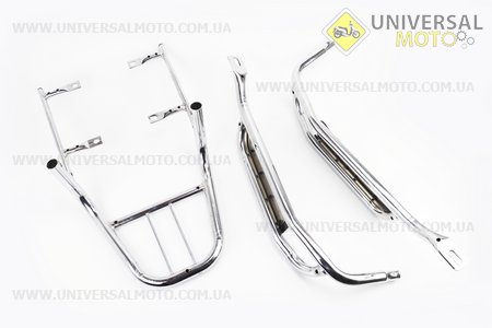 Багажник задній + підніжки комплект "ХРОМ" тип 2. Китай (Запчастини на скутер Viper Active / UM3204-V64)