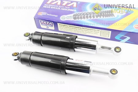 Амортизатор задній JH / CB / CG - 330мм * d60мм (втулка 12мм / втулка 10мм) закритий регульований, Чорний комплект 2шт. TATA (Запчастини на скутер Viper Active / UM3204-V68)