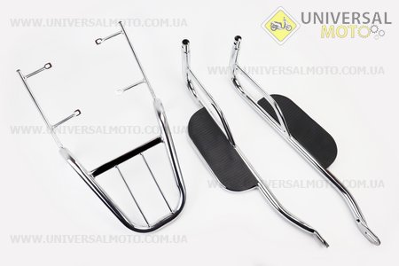 Багажник задній + підніжки комплект "ХРОМ" тип 3. Viper (Запчастини на скутер Viper Active / UM3204-V79)