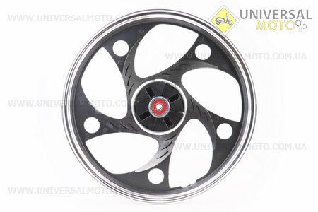 Диск задній литий 1,6-17" ALPHA/ACTIVE "хвиля", чорний (вісь 12мм). Китай (Запчастини на скутер Viper Active / UM3204-V87)