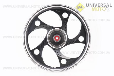 Диск задній литий 1,6-17" ALPHA/ACTIVE "хвиля", чорний (вісь 12мм). Китай (Запчастини на скутер Viper Active / UM3204-V87)