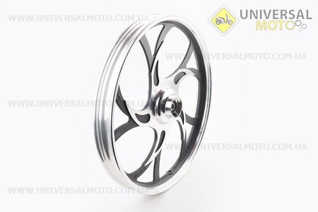 Диск передній литий 1,4-17" ACTIVE "хвиля", чорний "під дискове гальмо" (вісь 12мм), тип1. TATA (Запчастини на скутер Viper Active / UM3204-V96)