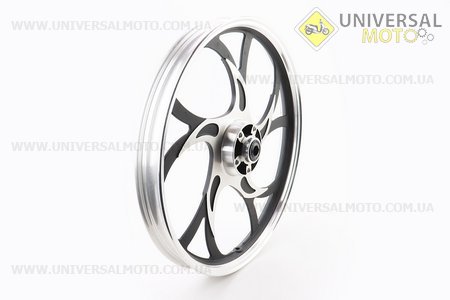 Диск передній литий 1,4-17" ACTIVE "хвиля", чорний "під дискове гальмо" (вісь 12мм), тип1. TATA (Запчастини на скутер Viper Active / UM3204-V96)