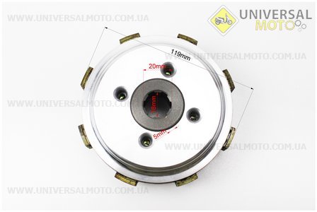 Зчеплення, маховик у зборі (4 болти, маховик 70 зуб.) CB-125см.куб.. Китай (Запчастини на мотоцикл з двигуном CB / UM3210-V32)