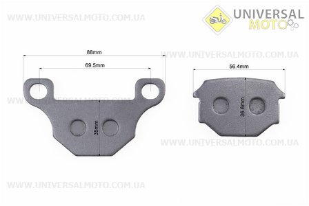 Гальмівні колодки (дискові) Viper 125J; V150A / Suzuki GS-125; GX-125; SJ-125 / Wuyang Wy-125 / Branson BM-125 / KEEWAY Speed125 / 150 / TGB Scooter- R50 X комплект 2шт. Китай (Запчастини на мотоцикл Viper 125-150J / UM3210-V90)