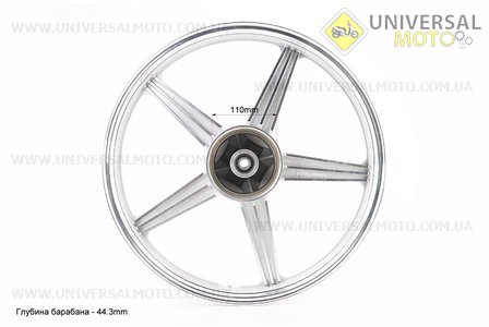 Диск колісний задній литий 18Х1,6 "під сайлентблоки" СІРИЙ (вісь 15мм). Китай (Запчастини на мотоцикл Viper 125-150J / UM3212-V82)