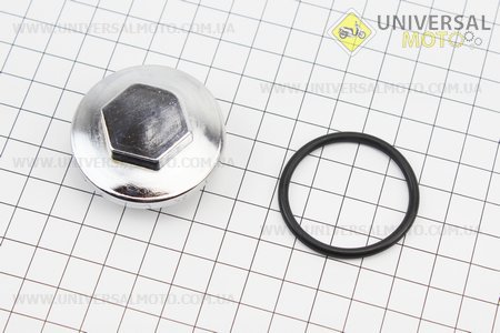 Гайка "хром" головки цилиндра где клапана + манжет. Китай (Мотоциклы CB125-250 / UM3212-V89)