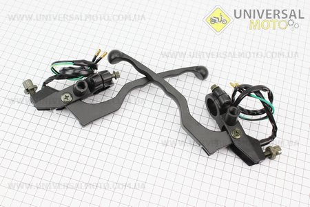 Кронштейн кріплення дзеркалу правого + лівого з важелями, комплект, тип 1. Китай (Запчастини на мотоцикл Viper 125-150J / UM3213-V97)