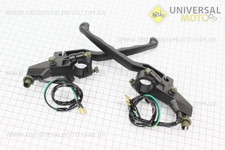 Кронштейн кріплення дзеркалу правого + лівого з важелями, комплект, тип 1. Китай (Запчастини на мотоцикл Viper 125-150J / UM3213-V97)