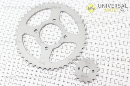 Зірки комплект ZS125J-428H-46T + 15T. TMMP (Запчастини на мотоцикл Viper 125-150J / UM3214-V24)