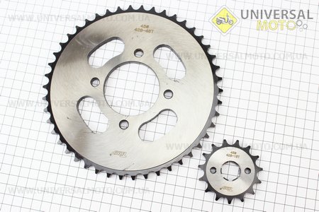 Зірки комплект ZS125J-428H-46T + 15T "гартована". TMMP (Запчастини на мотоцикл Viper 125-150J / UM3214-V28)