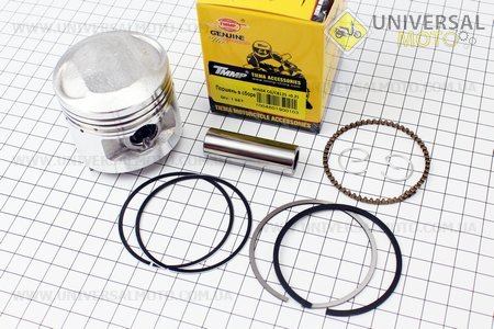 Поршень, палец, кольца комплект CB125см3 56,5мм + 0,25 (палец 15мм). TMMP (Мотоциклы CB125-250 / UM3214-V40)
