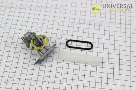 Кран топливный 125J, тип №3 (два фильтра). Китай (Двигатель CB125-250см3 / UM3215-V94)