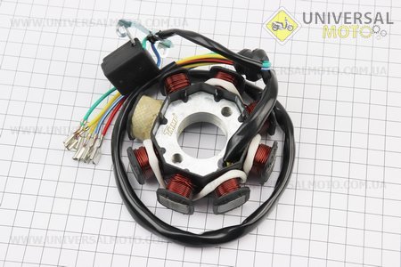 Статор магнето (генератора) (8 котушок "5 проводів"). TMMP (Запчастини на мотоцикл з двигуном CB / UM3215-V96)