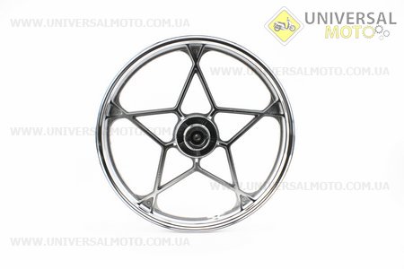 Диск колісний передній литий "під диск" 18Х1,6 Viper-125J СІРИЙ (вісь 12мм). Китай (Запчастини на мотоцикл Viper 125-150J / UM3216-V64)