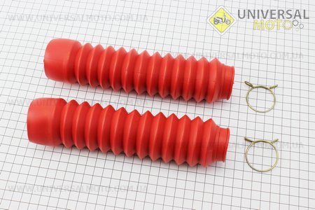Гофра амортизатора переднього d = 30/50; L = 200мм комплект 2шт, ЧЕРВОНИЙ. Китай (Запчастини на мотоцикл Viper 125-150J / UM3217-V64)