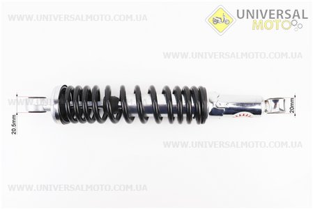 Амортизатор задній JH / CB / CG - 315мм * d54мм (втулка 12мм / втулка 12мм) регульований, Чорний. TATA (Запчастини для мопеда Дельта / UM3218-V04)