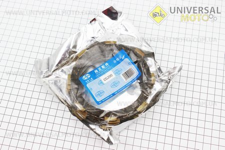 Диск зчеплення фрикційний 6 штук комплект 150/200сс. JIALING (Запчастини на мотоцикл з двигуном CG / UM3218-V23)