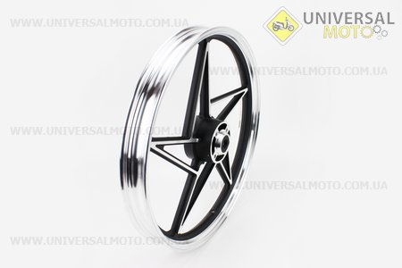 Диск колісний передній литий "під диск" 18Х1,6 Viper-125J ЧОРНИЙ (вісь 12мм) тип2. Китай (Запчастини на мотоцикл Viper 125-150J / UM3218-V80)