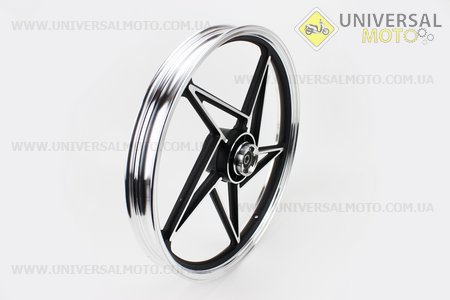Диск колісний передній литий "під диск" 18Х1,6 Viper-125J ЧОРНИЙ (вісь 12мм) тип2. Китай (Запчастини на мотоцикл Viper 125-150J / UM3218-V80)