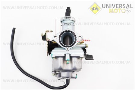 Карбюратор СВ / CG-150 (d = 27), дросель ручний, з прискорювальним насосом. KNG (Запчастини на мотоцикл з двигуном CB / UM3218-V87)